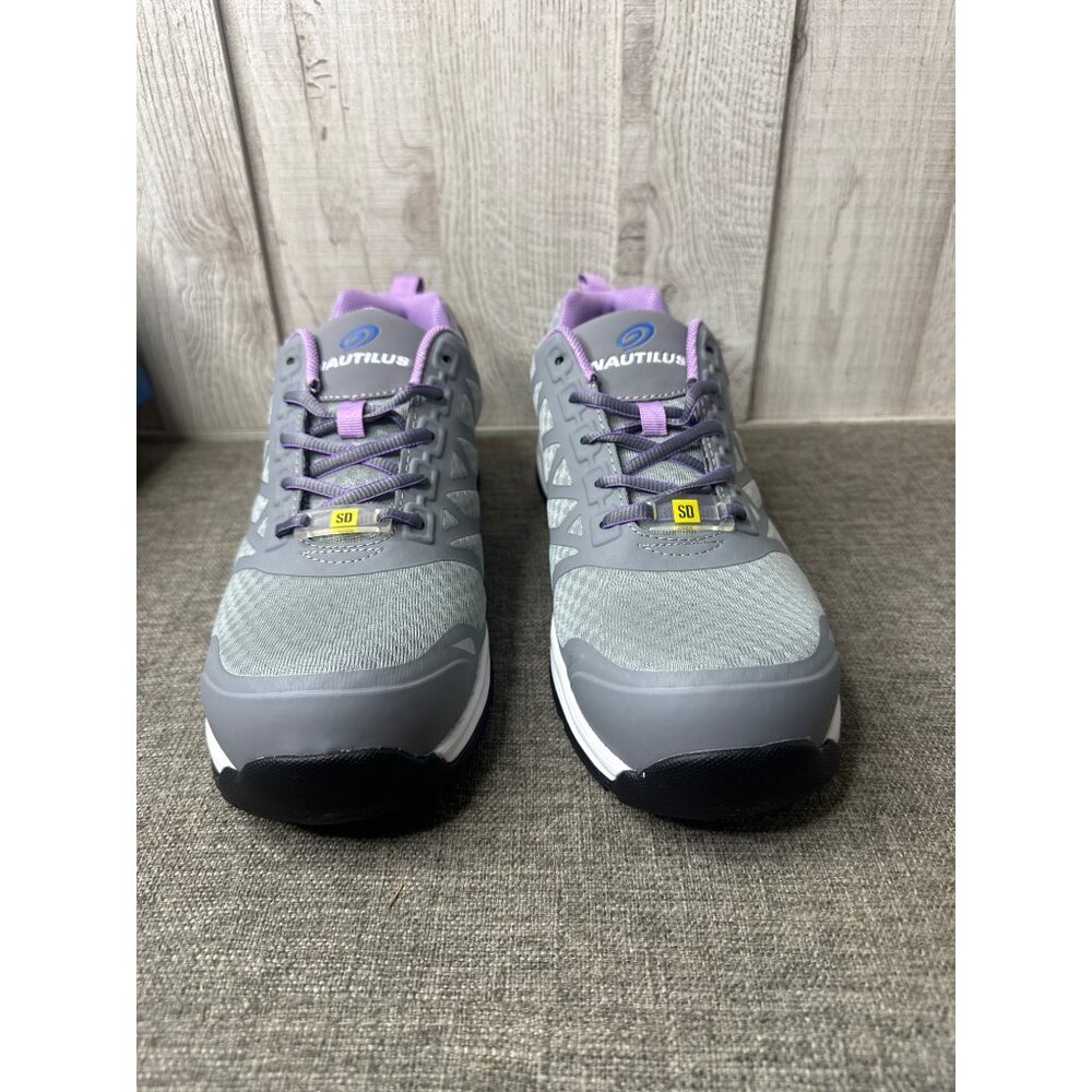 Nautilus Womens Size 11 D Steel Toe Athletic Work Shoes Gray & Purple - Picture 5 of 9
